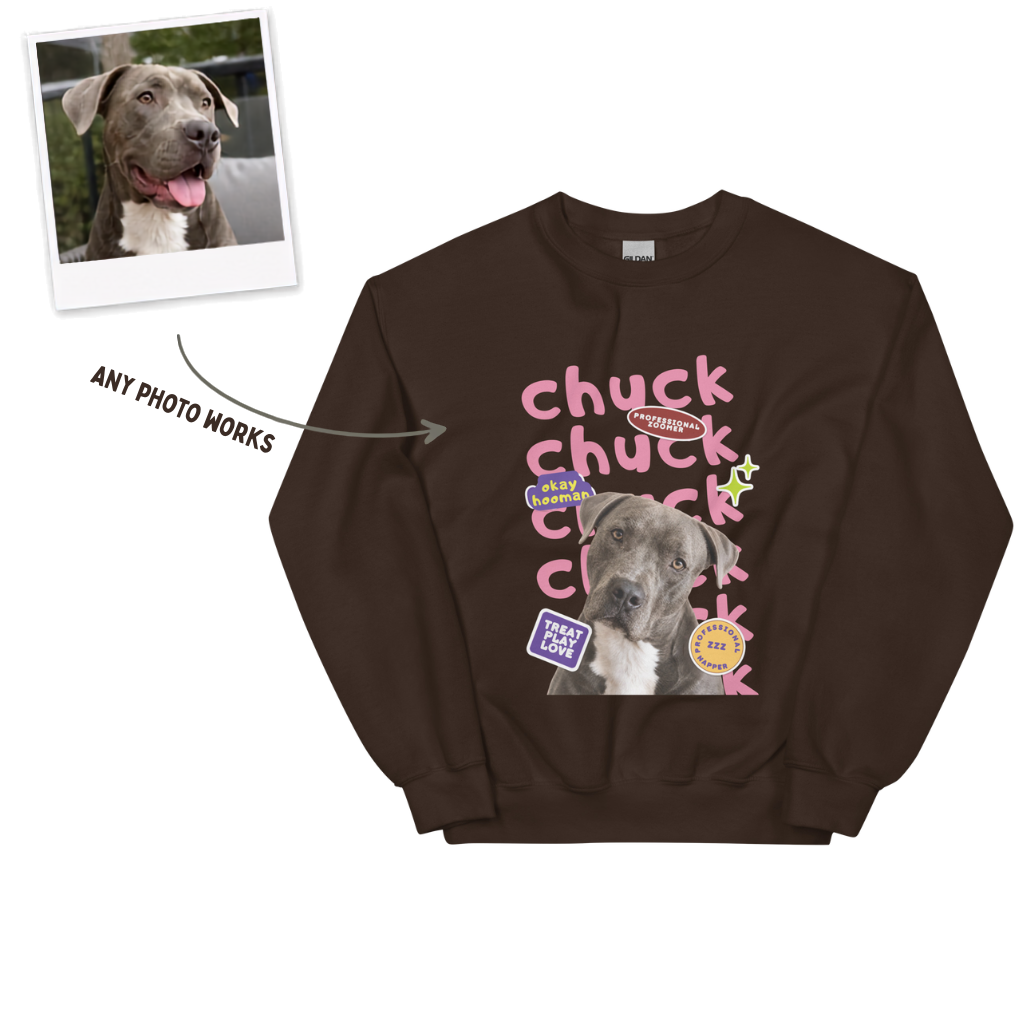 Sticker Bomb Pet Portrait - Personalized Dog Sweatshirt