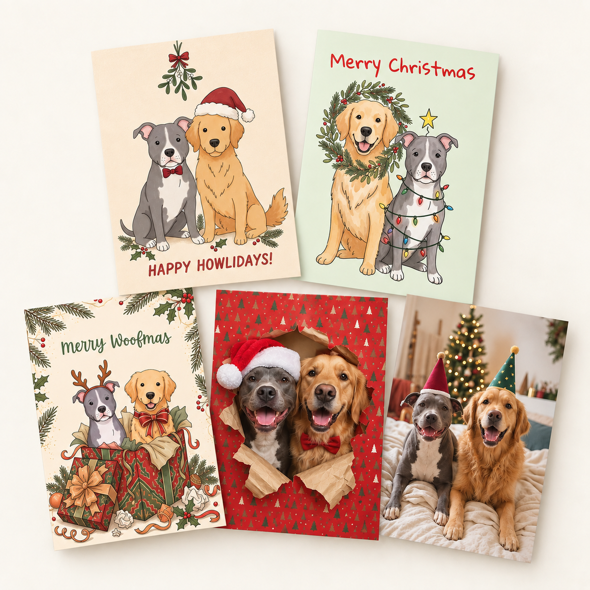 Holiday Greeting Card Set — Pack of 5