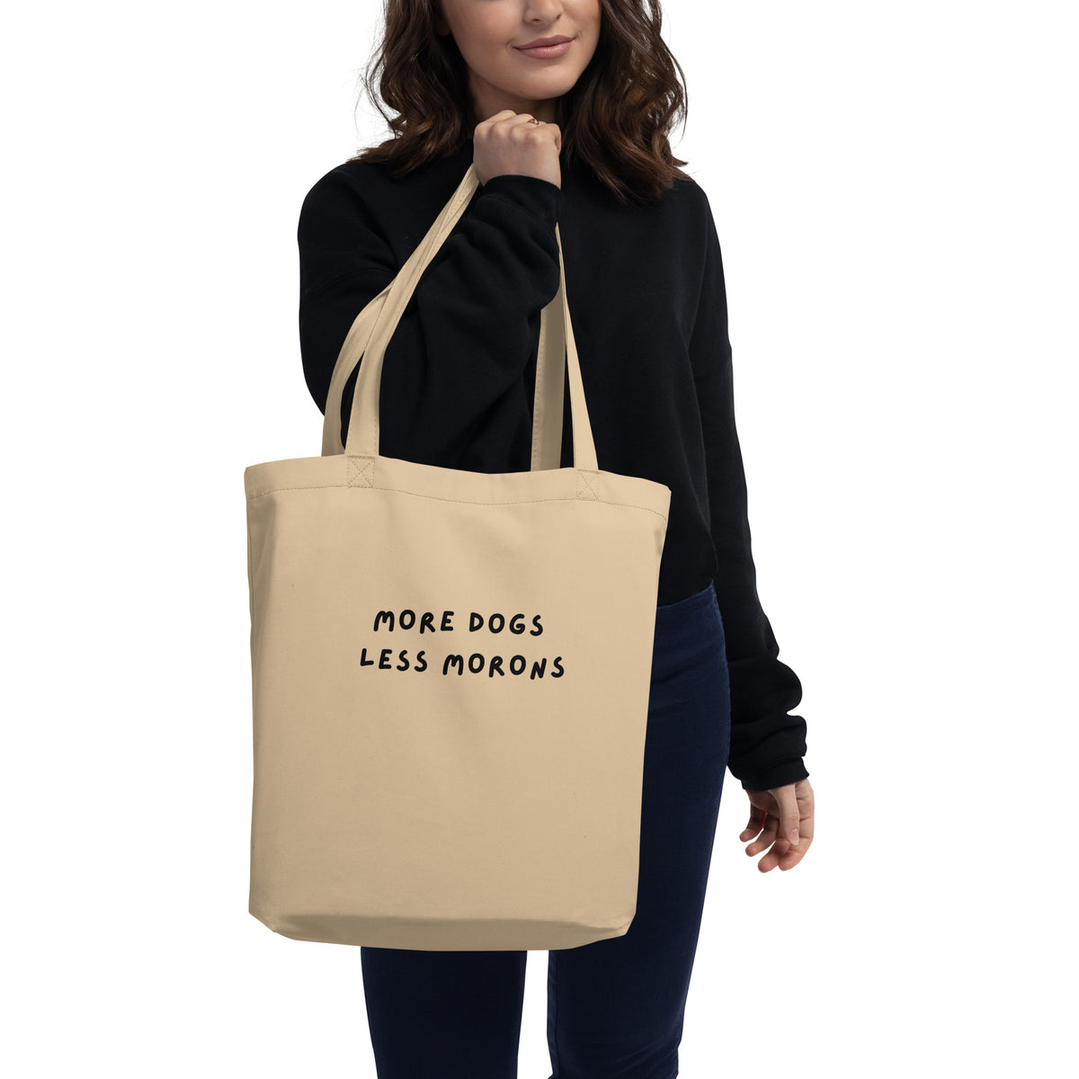 More Dogs Less Morons Classic Tote Bag - Beige